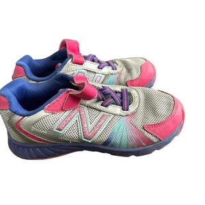 New Balance Size 3 Sneakers Youth, Gray Pink Blue